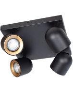 Freelight Solare PL4344Z zwart met goudkleurige spot