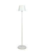 Konstsmide Pomezia witte aluminium IP54 terraslamp van 124 cm hoog met rond kapje
