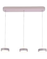Freelight Puleggia creme kleurige hanglamp van 90 cm lang met drie pendels met geïntegreerde LED en katrolsysteem voor de hoogte