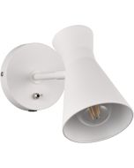 Reality Enzo mat wit metalen wandspotje met schakelaar en kabeldoorvoer