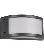 Trio Kendal antraciet grijze wandlamp voor buiten van 24,8 cm breed en wit kunststof gebogen venster
