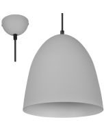 Trio Tilda grijze hanglamp met eivormige metalen kap van 25 cm in diameter