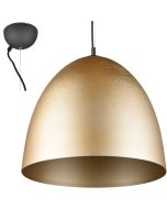 Trio Tilda mat messing kleurige hanglamp met eivormige metalen kap van 40 cm in diameter