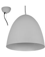 Trio Tilda grijze hanglamp met eivormige metalen kap van 40 cm in diameter