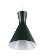 Trio Enzo pistache groene hanglamp met zandloper vormige metalen kap met een diameter van 20 cm