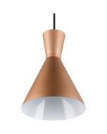 Trio Enzo koffiebruine hanglamp met zandloper vormige metalen kap met een diameter van 20 cm