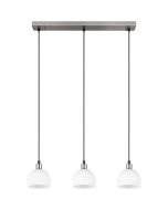 Reality Molly R31863007 staal kleurige hanglamp met wit glazen kapjes