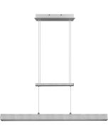 Reality Paros staal kleurige hanglamp van 90 cm lang met trekpendel en balk met geintegreerde LED