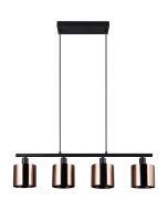 Reality Jason R36304064 zwarte hanglamp met brons glas