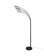 Trio Reed zwarte vijf armige vloerlamp van 195,5 cm hoog met geïntegreerde LED