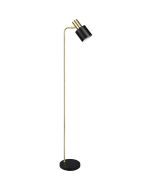 Trio Adam mat messing leeslamp van 150 cm hoog met mat zwart metalen spotje