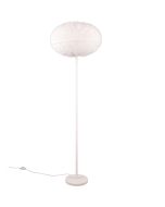 Reality Furry witte vloerlamp van 154 cm hoog met kap van pluche van 50 cm in diameter