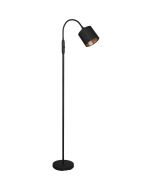 Trio Tommy R46331079 zwarte vloerlamp met kap van textiel