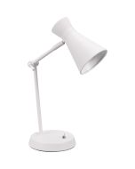 Trio Enzo R50781031 mat witte tafellamp met scharnierende arm en metalen spot