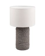 Trio Mala R50941944 tafellamp met een met touw omwikkelde hoge voet en een beige kap van textiel