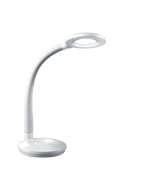 Trio Cobra R52721101 wit bureaulampje met flexibele hals en platte ronde kop met LED unit