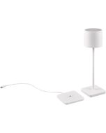 Trio Fernandez R54096131 witte oplaadbare tafellamp voor buiten met dockingstation
