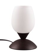 Trio Cup R59441024 roestbruin tafellampje in bekervorm met wit glazen beker