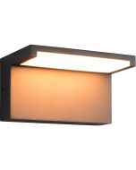 Trio Ravi antraciet grijze wandlamp van 18 cm breed geschikt voor kustgebieden met een LED paneel naar beneden gericht