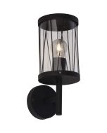 Brilliant Reed 44681/63 zwarte staande buiten wandlamp met cilindervormig glas en spijlen