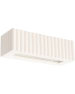 Sollux Rigata wit geribbelde up en down wandlamp van keramiek van 34 cm breed en 12 cm diep