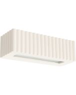 Sollux Rigata beige geribbelde up en down wandlamp van keramiek van 34 cm breed en 12 cm diep
