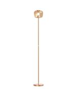 Freelight Rosa rose goud kleurige vloerlamp van 175 cm hoog met amber glazen kap van 21 cm met geïntegreerde dimbare LED