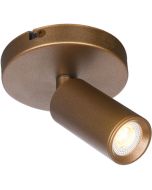 Freelight Scolo brons-goudkleurige spot met een plafondplaat van 10cm en een spotje met GU10 35mm lamp