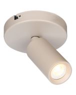 Freelight Scolo creme kleurige spot met een plafondplaat van 10cm en een spotje met GU10 35mm lamp