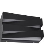 Searchlight Section wandlamp van 20cm breed met acryl LED bak en zwart metalen stroken ervoor