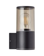 Brilliant Sergio 96471/63 mat zwarte cilindervormige wandlamp met opstaande rook kleurig kunststof kap