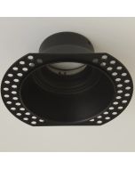 zwart verdiepte randloze IP65 inbouwspot voor de badkamer met een diameter van 100mm met rand om weg te stucken