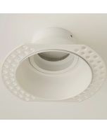 wit verdiepte randloze IP65 inbouwspot voor de badkamer met een diameter van 100mm met rand om weg te stucken