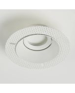 wit verdiepte randloze inbouwspot met een diameter van 85mm met rand om weg te stucken