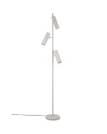 Trio Soka 467700376 warmgrijze vloerlamp met drie 5,5 bij 18cm geribbelde buisvormige kapjes met gu10 fitting