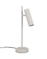 Trio Soka 567700176 warmgrijze tafellamp met geribbelde buisvormige kap van 5,5 bij 18cm met een GU10 fitting