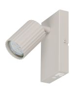 Trio Soka 867770176 warmgrijze wandspot met geribbelde cilindervormige spot met gu10 fitting en schakelaar