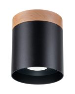 Sollux Rif SL.1349 zwarte plafondlamp met hout