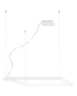 Thoro Nelya TH.147 witte vierkante hanglamp met drie bevestigingskabels