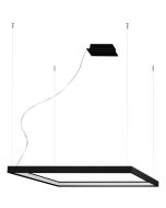 Thoro Nelya TH.148 grote zwarte vierkante hanglamp met vier bevestingskabels