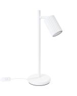 Sollux Karbon SL.1548 witte tafellamp van geribbeld aluminium