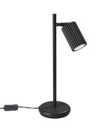 Sollux Karbon SL.1586 zwarte tafellamp van geribbeld aluminium