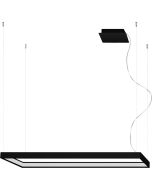 Thoro Tuula TH.160 zwarte rechthoekige hanglamp met vier bevestigingskabels