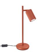 Sollux Karbon SL.1643 oker rode geribbelde tafellamp