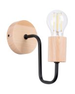 Sollux Timbo SL.1668 zwart met houten wandlamp