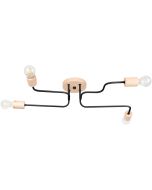 Sollux Timbo SL.1669 zwarte met houten plafondlamp