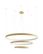 Thoro Rio TH.173 goud kleurige hanglamp met drie ringen van 55, 78 en 110cm