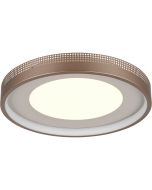 Trio Solea 656610165 koffiebruine plafonniere met apart schakelbare rand en centrum met brandend centrum en ring die uit staat