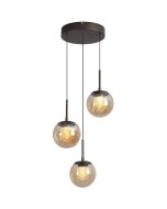 Hanglamp Solis LED brons champagneglas 35cm