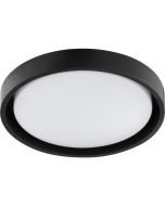 Brilliant Sonora zwarte plafonnière met een diameter van 31 cm met wit kunststof schaal